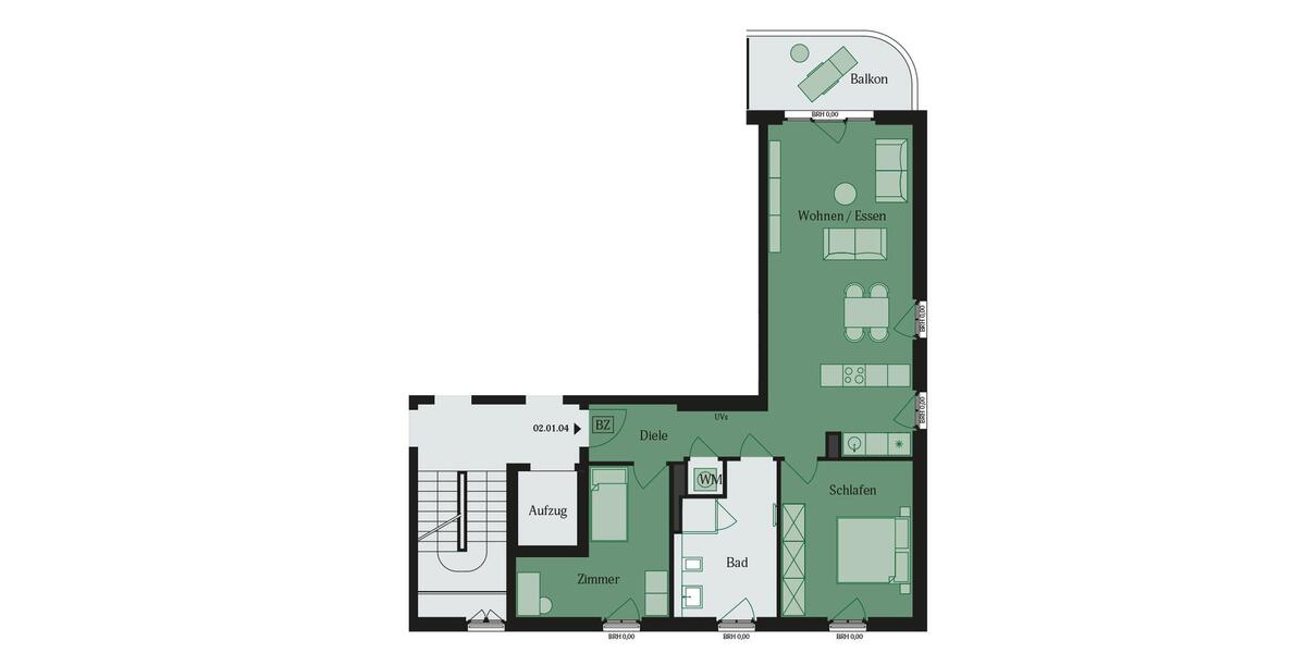 Etagenwohnung Mühlheim am Main - 3 Zimmer, 84 m&sup2;, 1.400&euro; | Angebot:25099765
