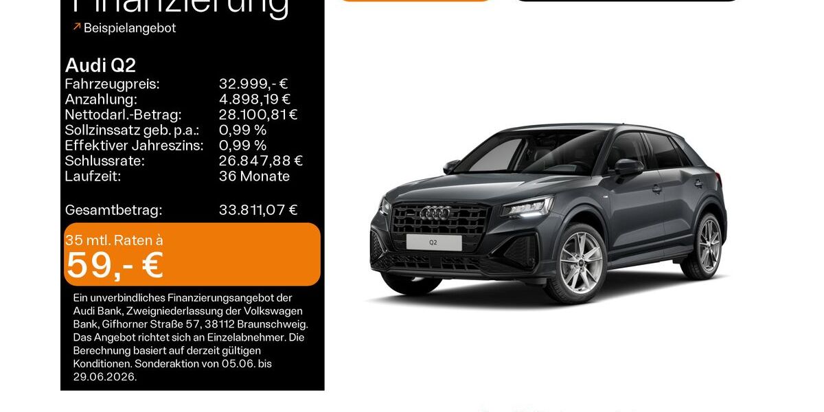Audi Q2 20.300 km 32.999 &euro; Mühlheim 63165
