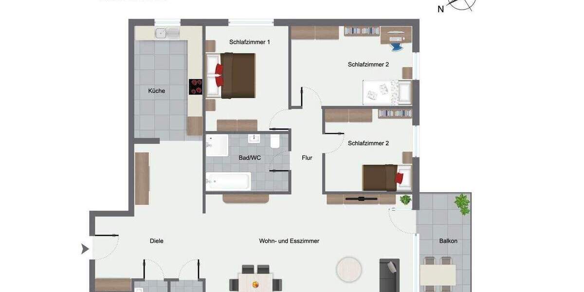 Etagenwohnung Oberursel (Taunus) Oberstedten - 4 Zimmer, 94 m&sup2;, 436.000&euro; | Angebot:25820868