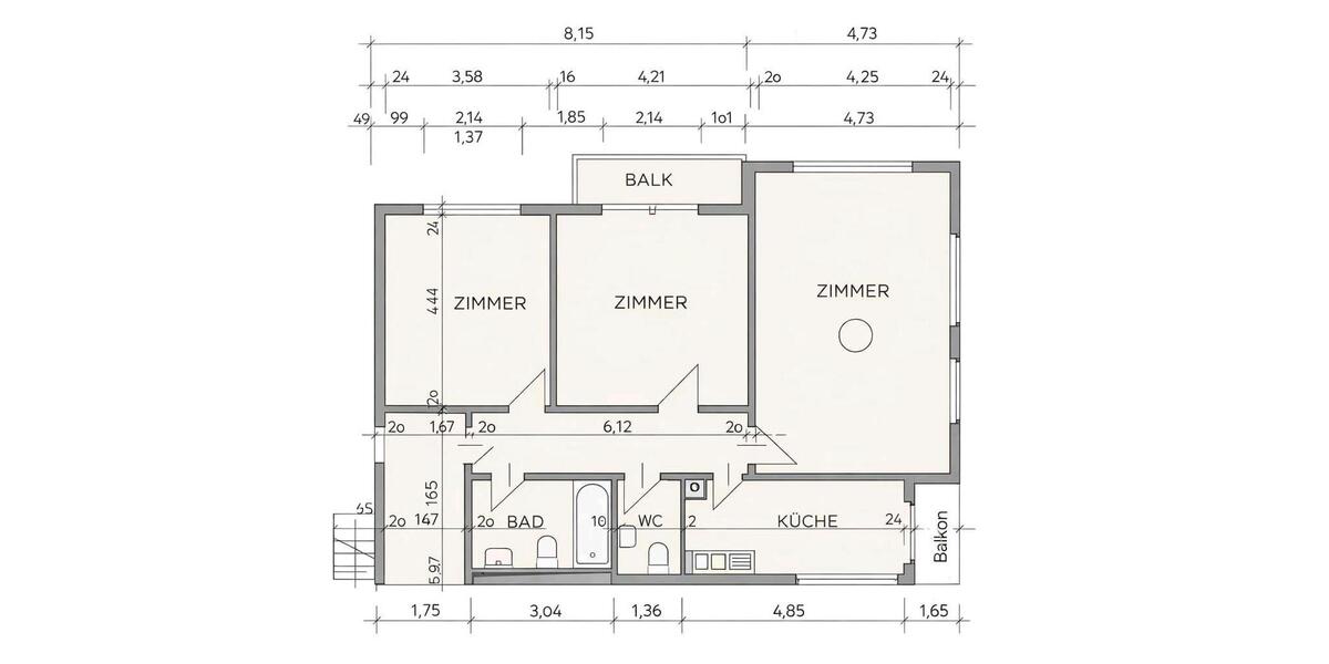 Etagenwohnung Hanau Kesselstadt - 3 Zimmer, 97 m&sup2;, 255.000&euro; | Angebot:26545880