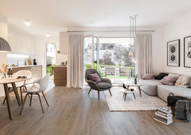 Etagenwohnung Frankfurt am Main Kalbach-Riedberg - 3 Zimmer, 79 m&sup2;, 681.800&euro; | Angebot:26930107
