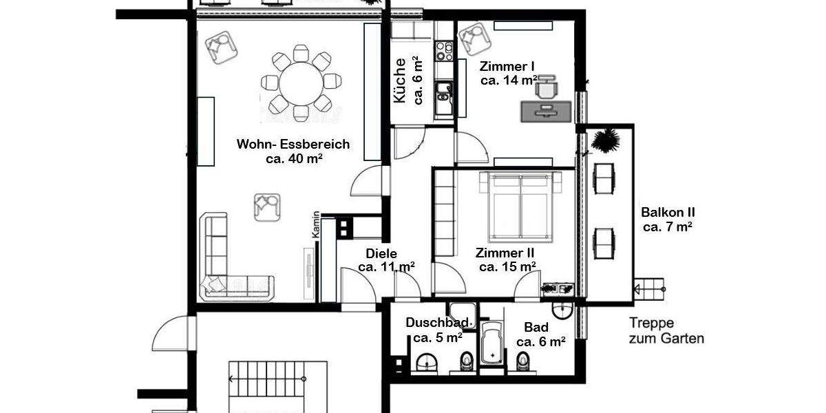 Etagenwohnung Frankfurt am Main Rödelheim - 3 Zimmer, 101 m&sup2;, 1.450&euro; | Angebot:25663802