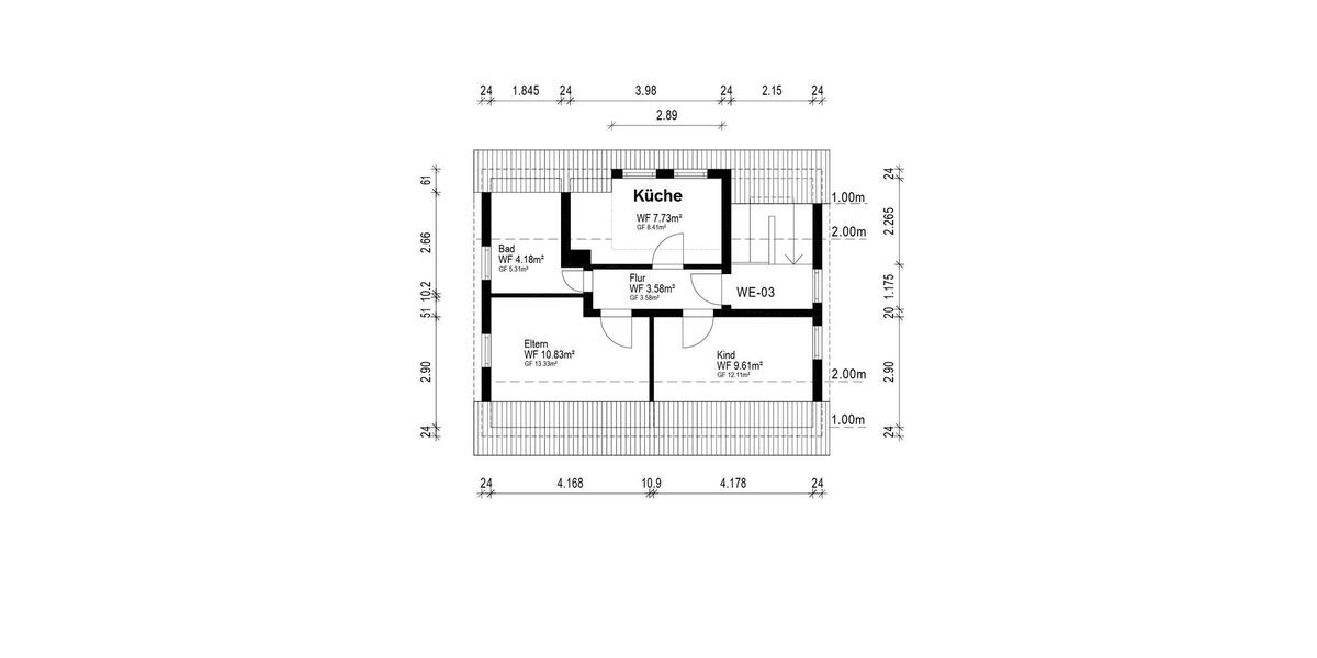 Dachgeschoßwohnung Kelsterbach - 2 Zimmer, 36 m&sup2;, 1.050&euro; | Angebot:27608236