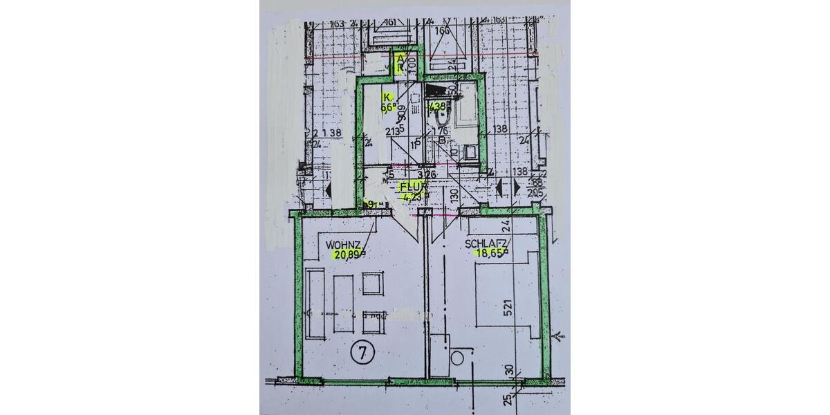Etagenwohnung Hanau Lamboy - 2 Zimmer, 57 m&sup2;, 169.000&euro; | Angebot:25867054