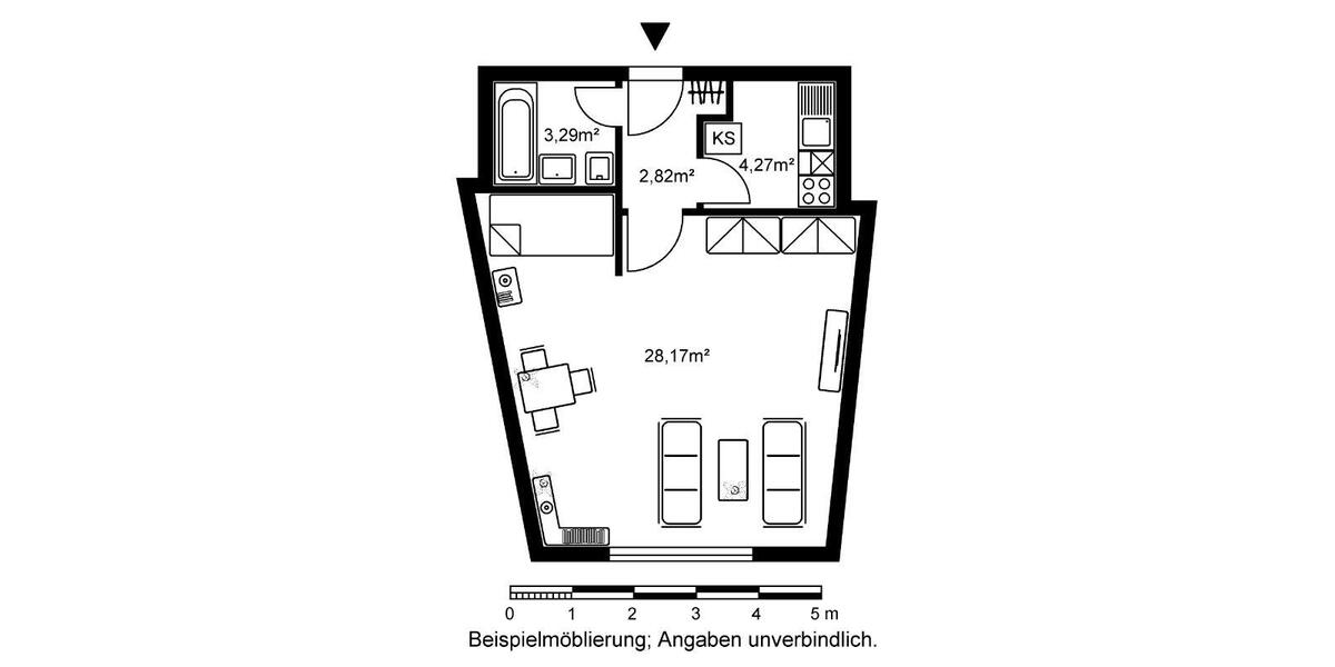Etagenwohnung Frankfurt am Main Eschersheim - 1 Zimmer, 39 m&sup2;, 503&euro; | Angebot:25904131