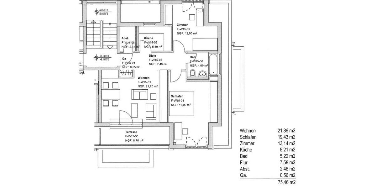 Bad Vilbel-Dortelweil: Moderne 3-Zimmerwohnung mit Traumblick und Dachterrasse! - Etagenwohnung Bad Vilbel | Angebot:24859161