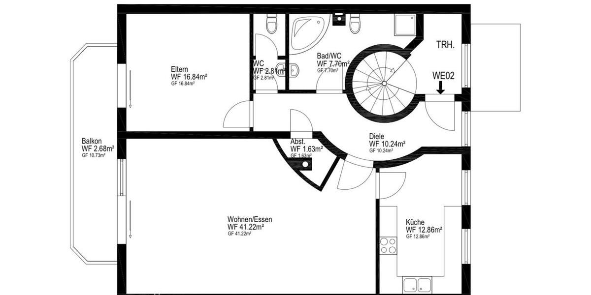 Etagenwohnung Langen (Hessen) - 2 Zimmer, 100 m&sup2;, 1.600&euro; | Angebot:27630848