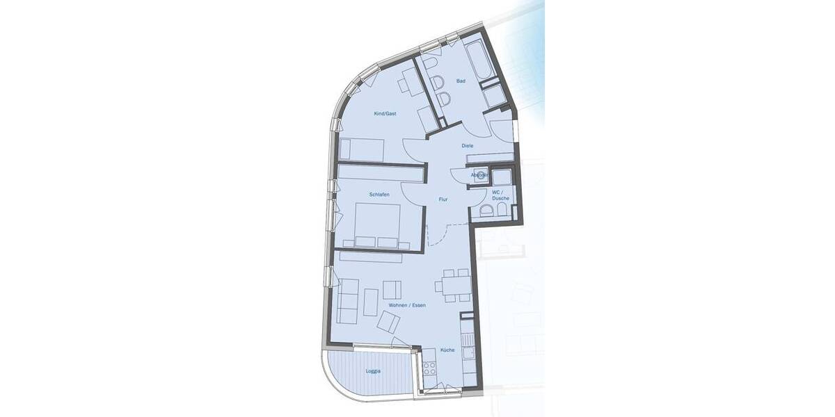 Etagenwohnung Frankfurt am Main Kalbach-Riedberg - 3 Zimmer, 94 m&sup2;, 889.600&euro; | Angebot:25704371