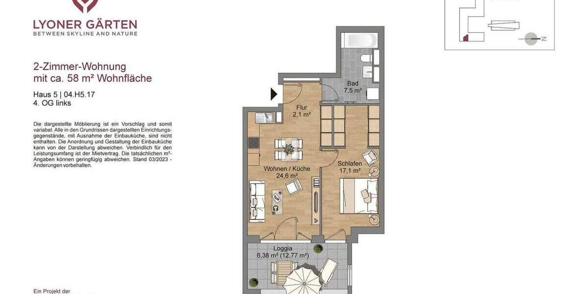 Etagenwohnung Frankfurt am Main Schwanheim - 2 Zimmer, 57 m&sup2;, 1.180&euro; | Angebot:25929047