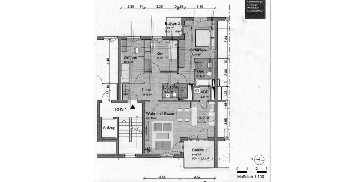 Etagenwohnung Frankfurt am Main Rödelheim - 4 Zimmer, 100 m&sup2;, 725.000&euro; | Angebot:25718923