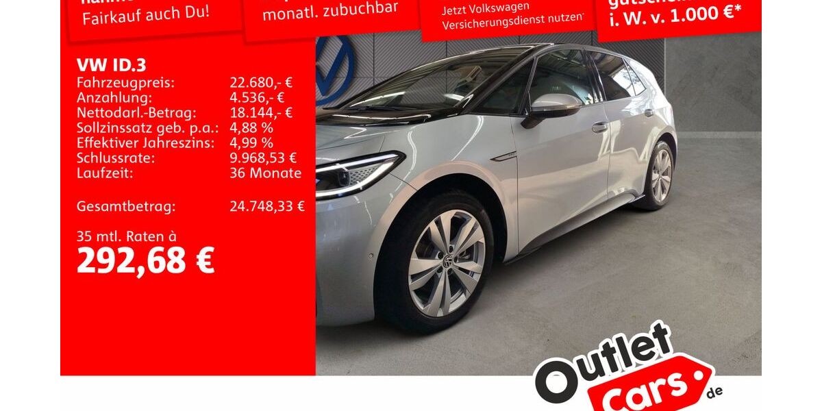 VW ID.3 52.735 km 22.380 &euro; Frankfurt 60326