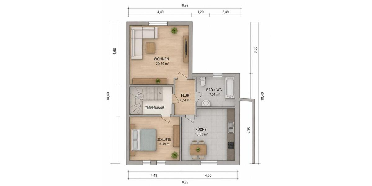Erdgeschoßwohnung Linsengericht - 2 Zimmer, 63 m&sup2;, 700&euro; | Angebot:27621477