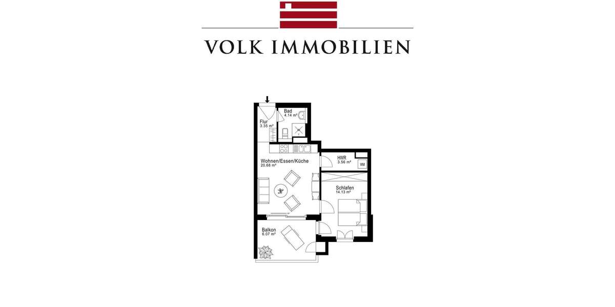 Etagenwohnung Frankfurt am Main Gallus - 2 Zimmer, 51 m&sup2;, 500.000&euro; | Angebot:25699426